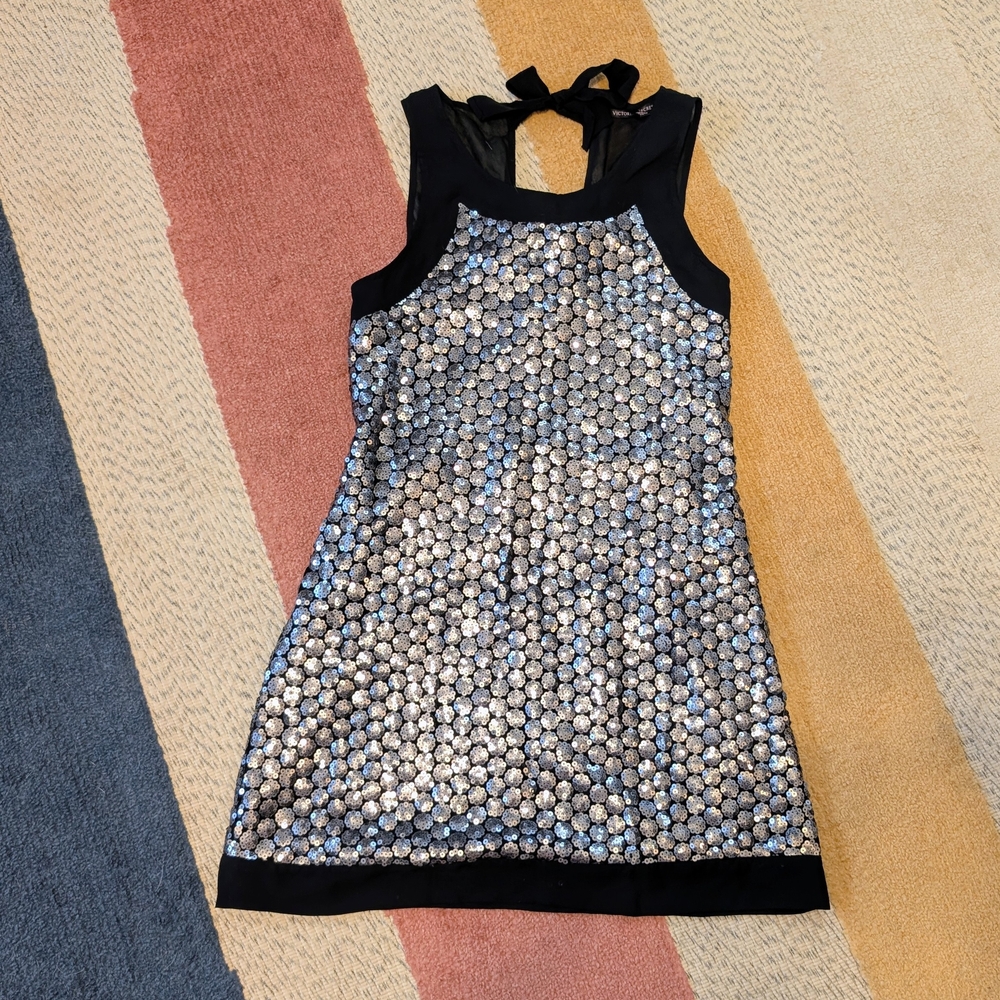 Victoria's Secret Silver Sequin Luxe Minidress Cocktail Party XS - Picture 2 of 6